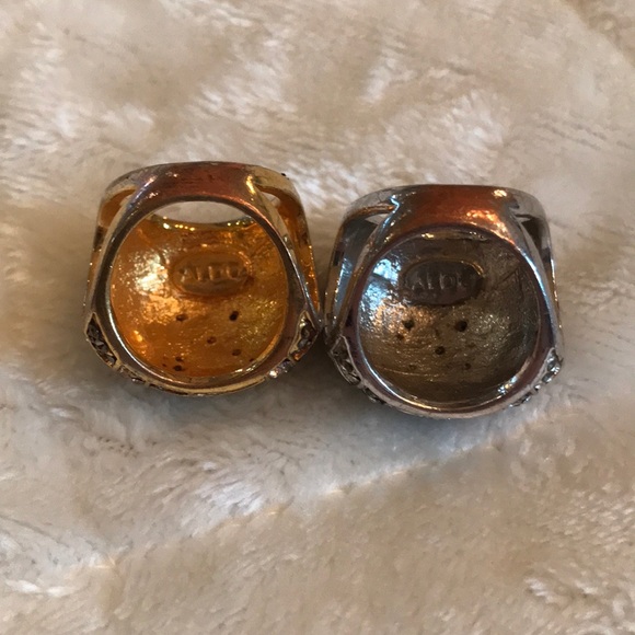 FINAL 💰 Set of 2 ALDO Rings Silver & Gold Size 8 - Picture 2 of 7